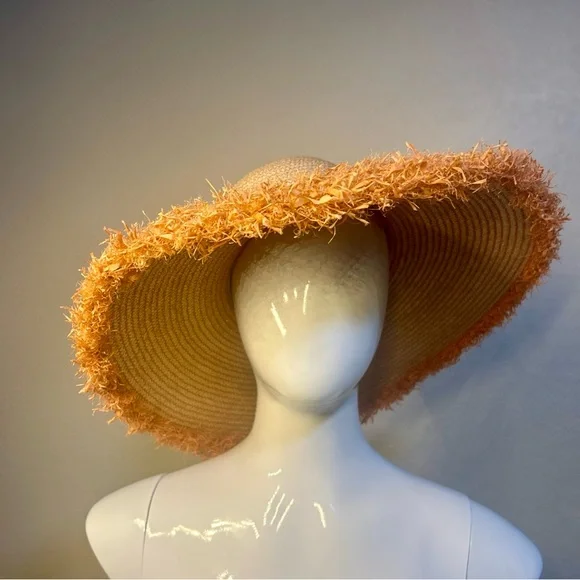HELEN KAMINSKI BIA FRINGED WIDE BRIM RAFFIA HAT NEW - Picture 8 of 16